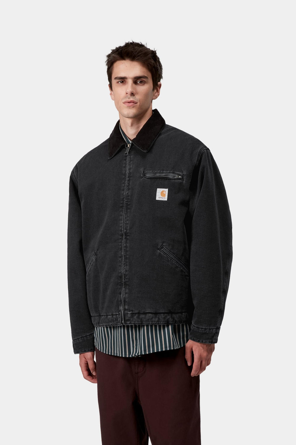 Carhartt WIP Mens OG Detroit Maitland Denim Jacket | Black / Black