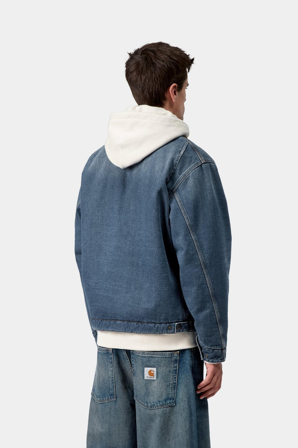 Carhartt WIP Mens OG Detroit Maitland Denim Jacket | Blue / Dusty Hamilton Brown