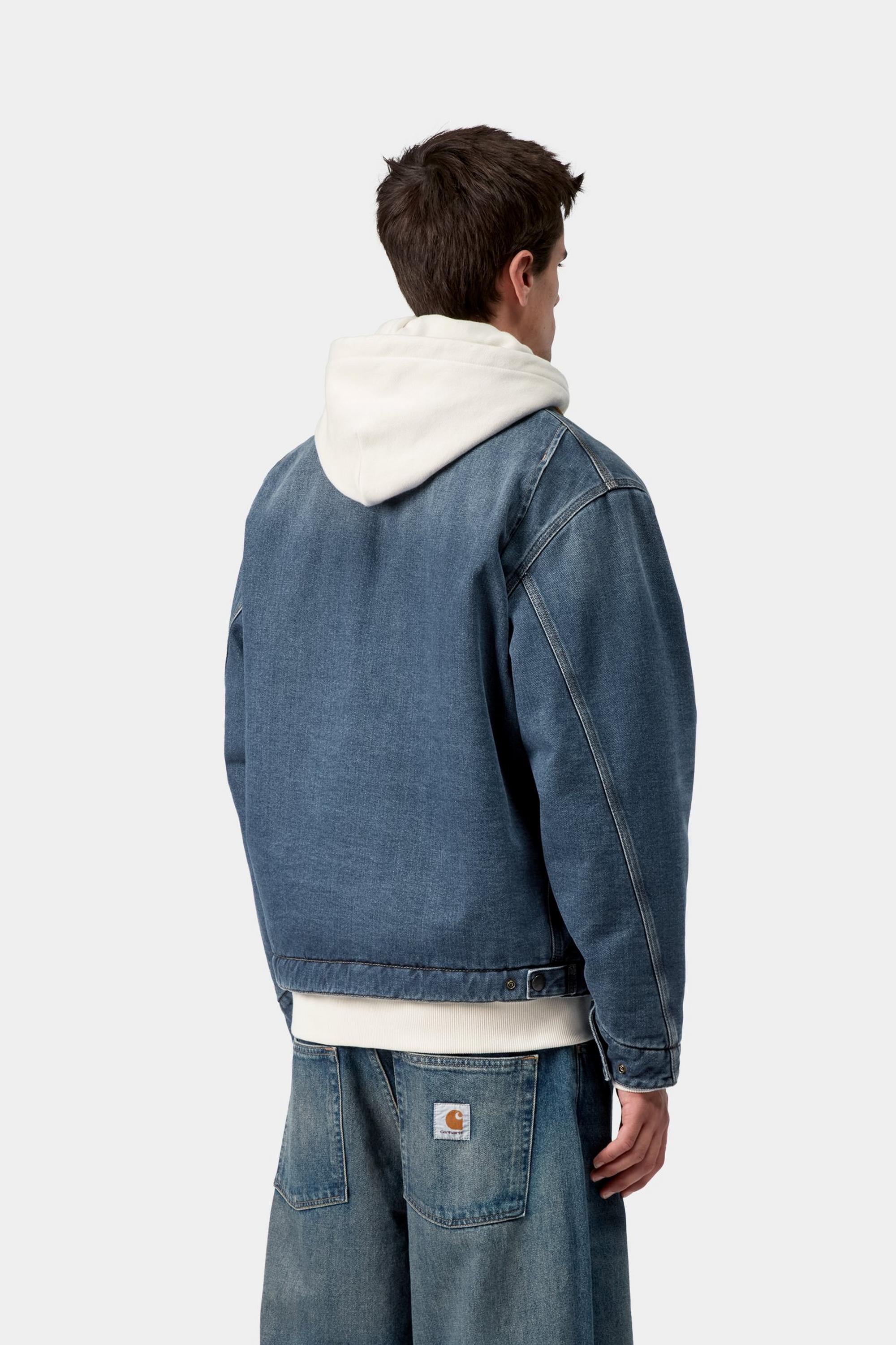 Carhartt WIP Mens OG Detroit Maitland Denim Jacket | Blue / Dusty Hamilton Brown
