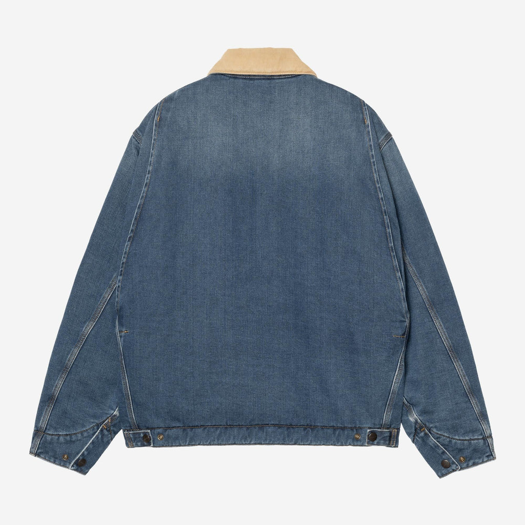 Carhartt WIP Mens OG Detroit Maitland Denim Jacket | Blue / Dusty Hamilton Brown