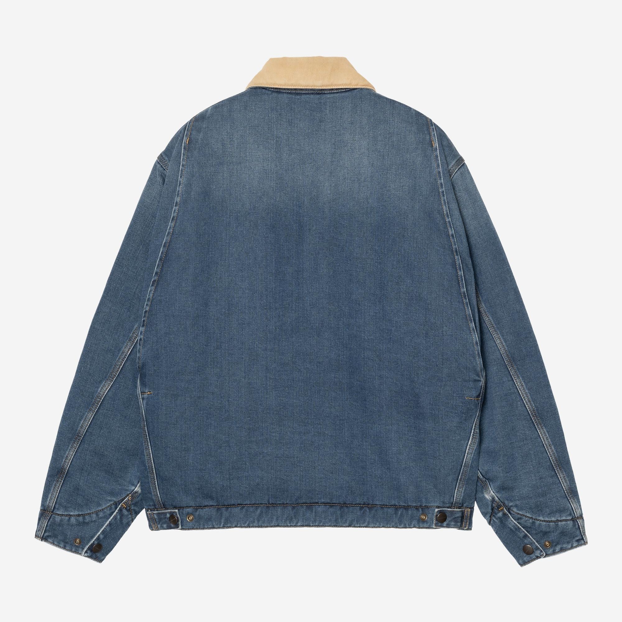 Carhartt WIP Mens OG Detroit Maitland Denim Jacket | Blue / Dusty Hamilton Brown