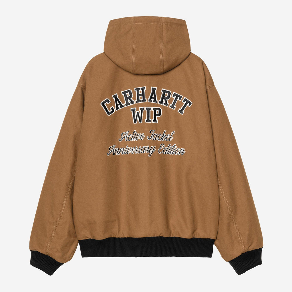 Carhartt WIP Mens OG Active 50th Anniversary Edition Leather Jacket | Black / Hamilton Brown