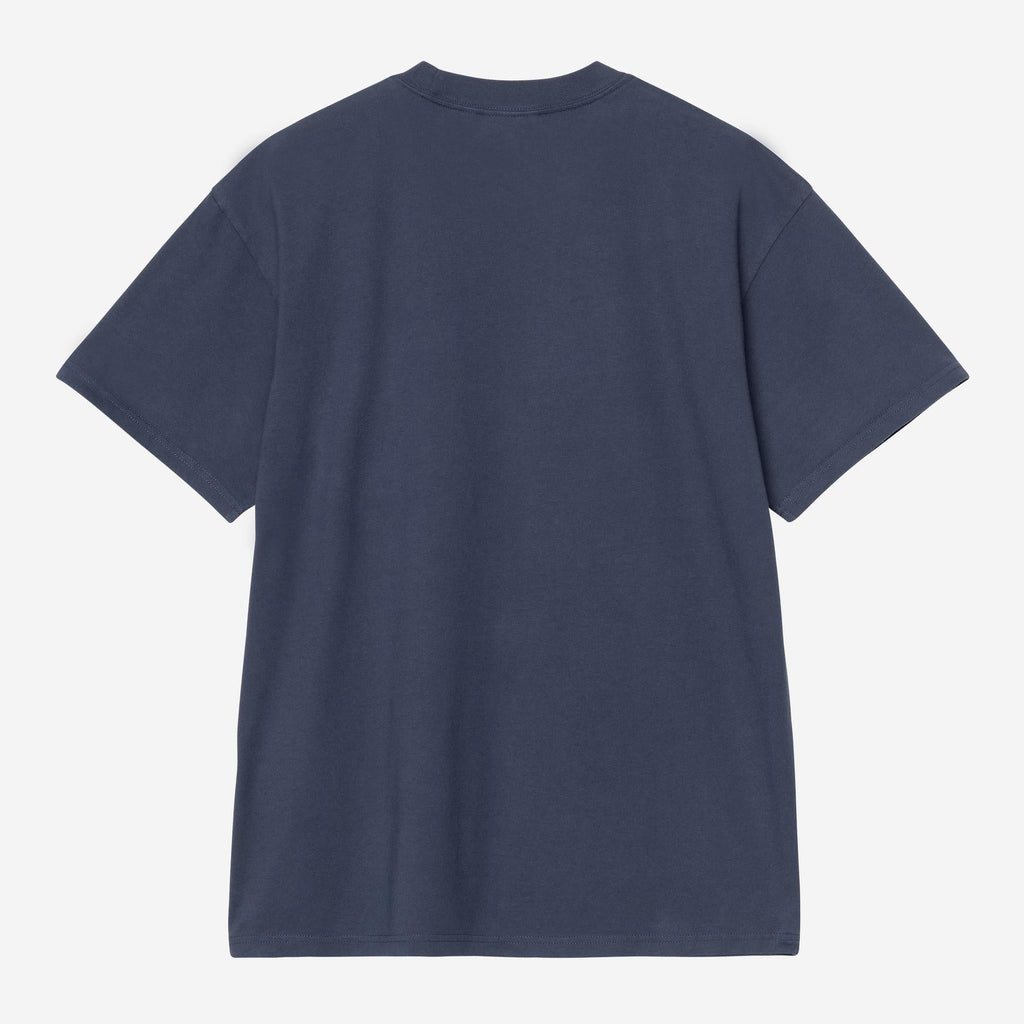 Carhartt WIP Mens Pond Corps Pocket T-Shirt | Blue Heavy Stone Wash