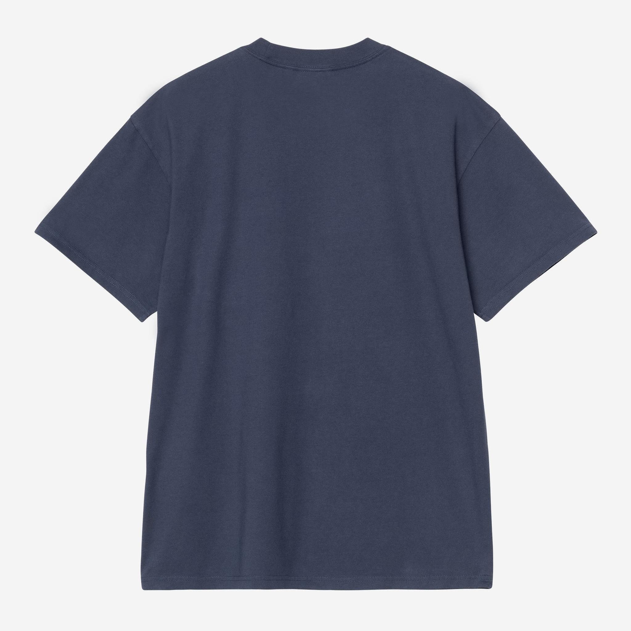 Carhartt WIP Mens Pond Corps Pocket T-Shirt | Blue Heavy Stone Wash