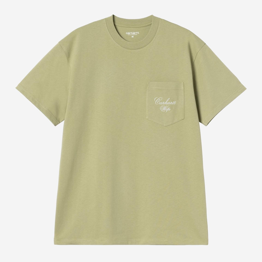 Carhartt WIP Mens Longhand Pocket T-Shirt | Gentle Green / White
