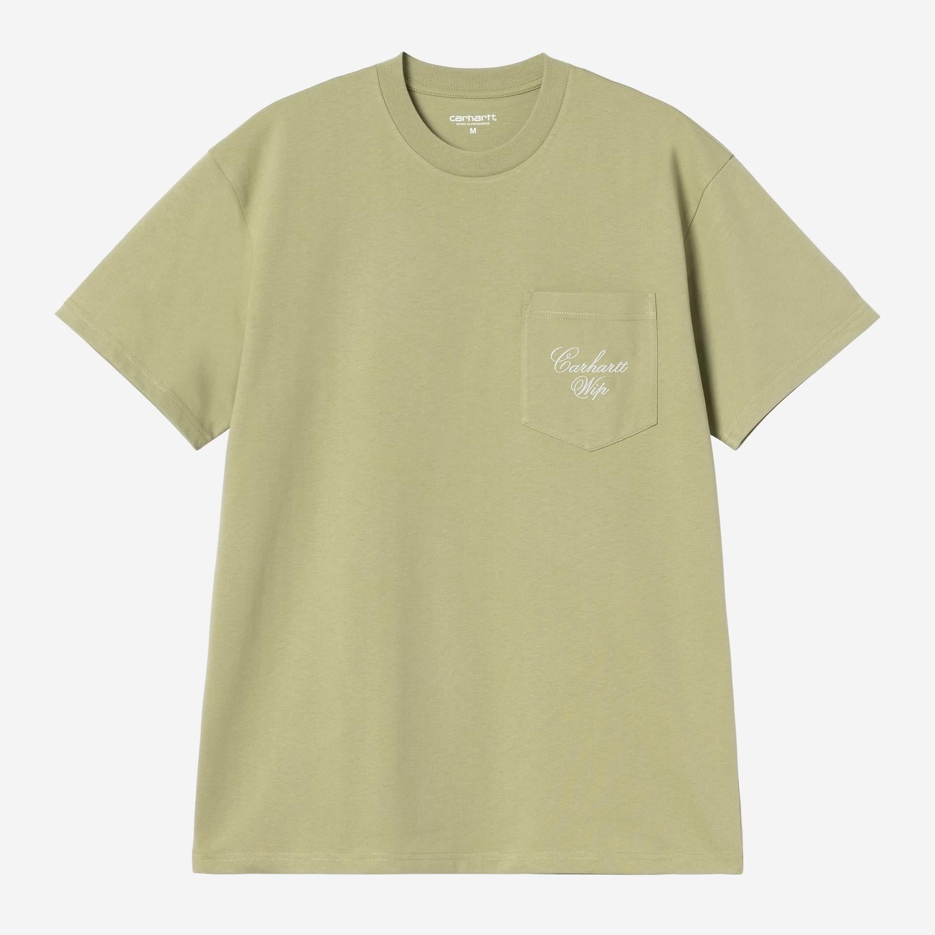 Carhartt WIP Mens Longhand Pocket T-Shirt | Gentle Green / White