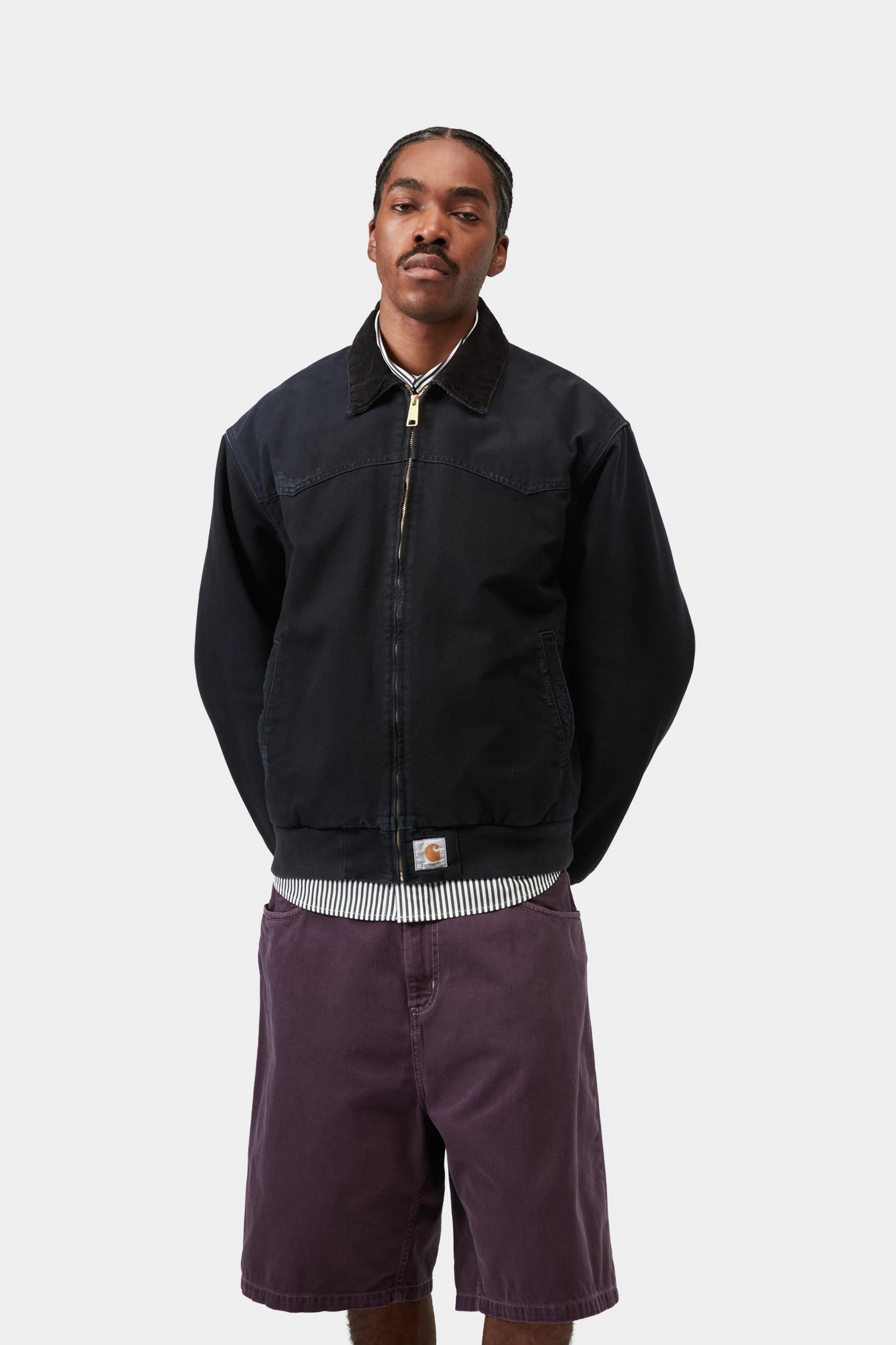 Carhartt WIP Mens OG Santa Fe Jacket | Black Grind Wash