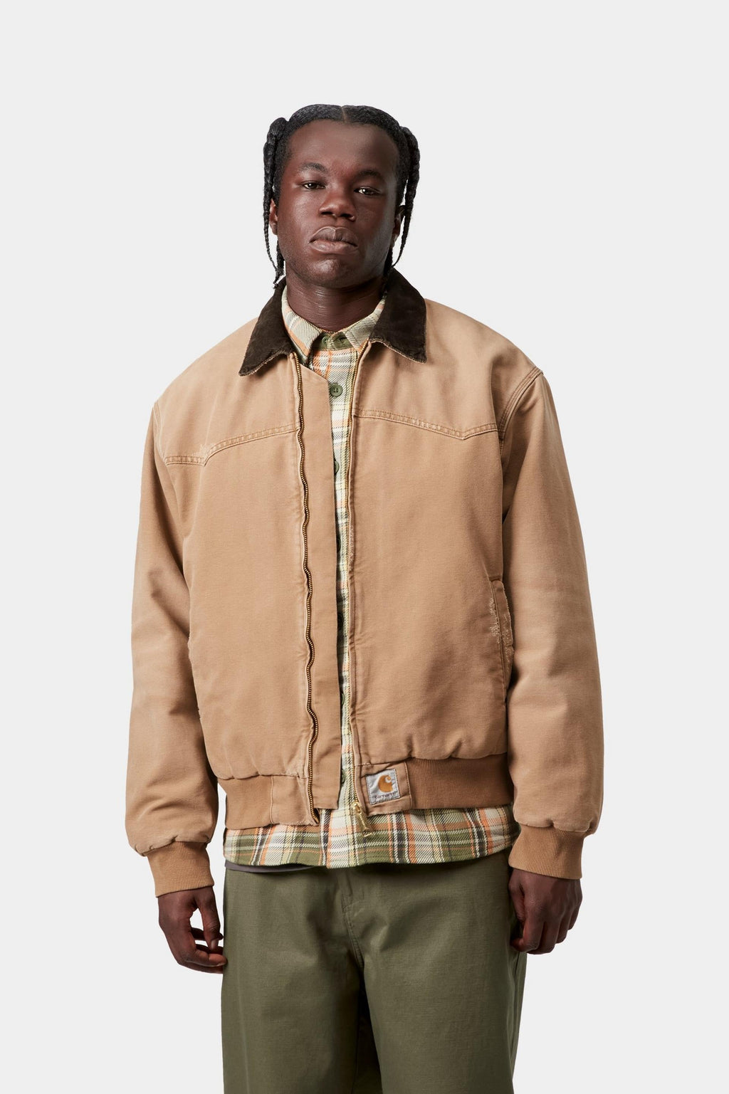 Carhartt WIP Mens OG Santa Fe Jacket | Hamilton Brown Grind Wash