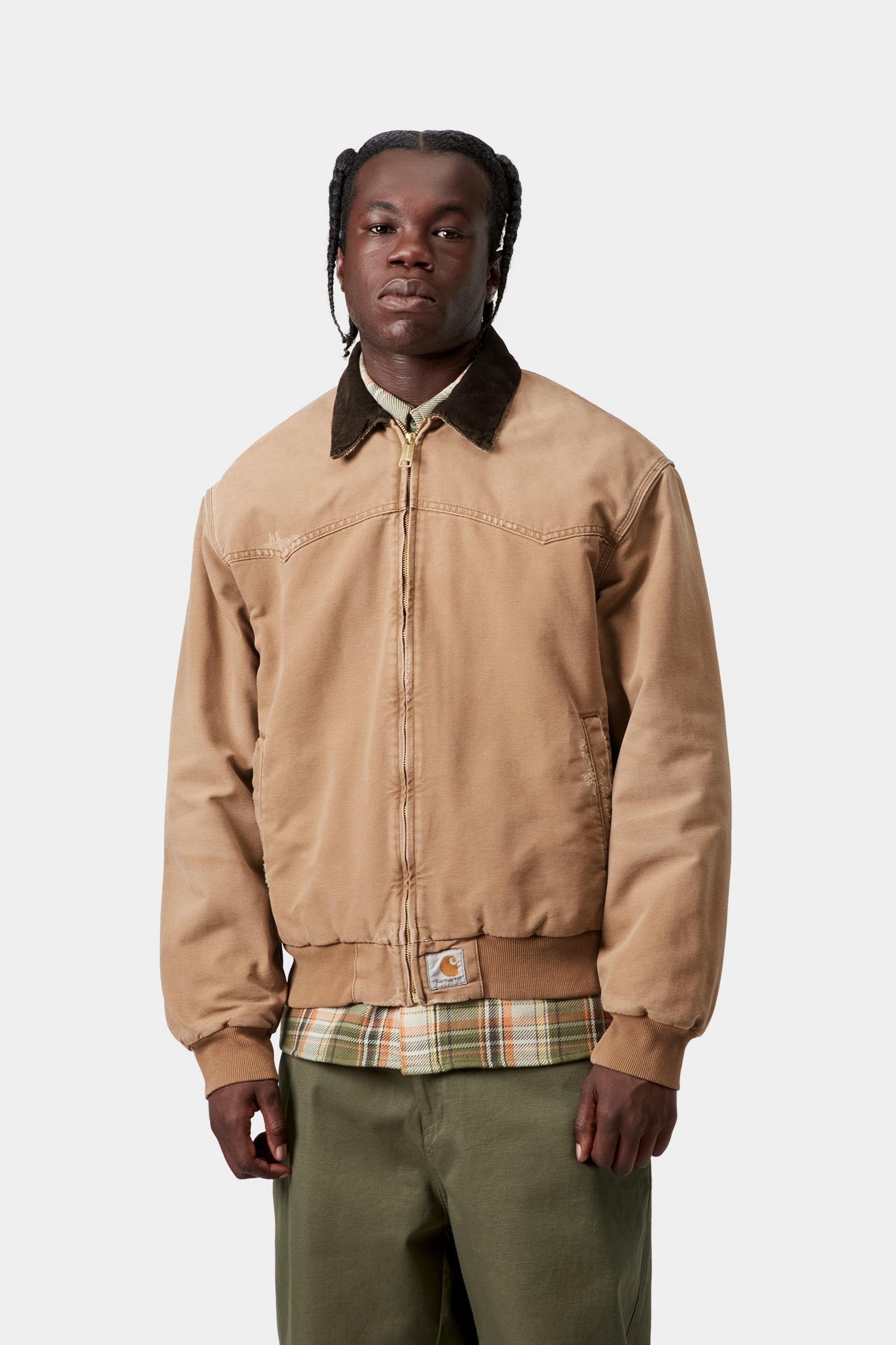 Carhartt WIP Mens OG Santa Fe Jacket | Hamilton Brown Grind Wash