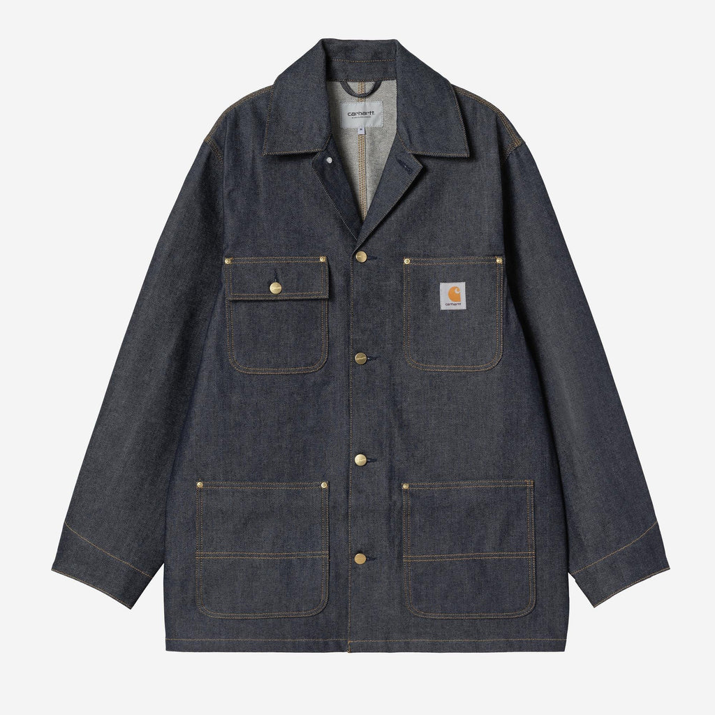 Carhartt WIP Mens Aden Chore Bradenton Denim Coat Jacket | Blue