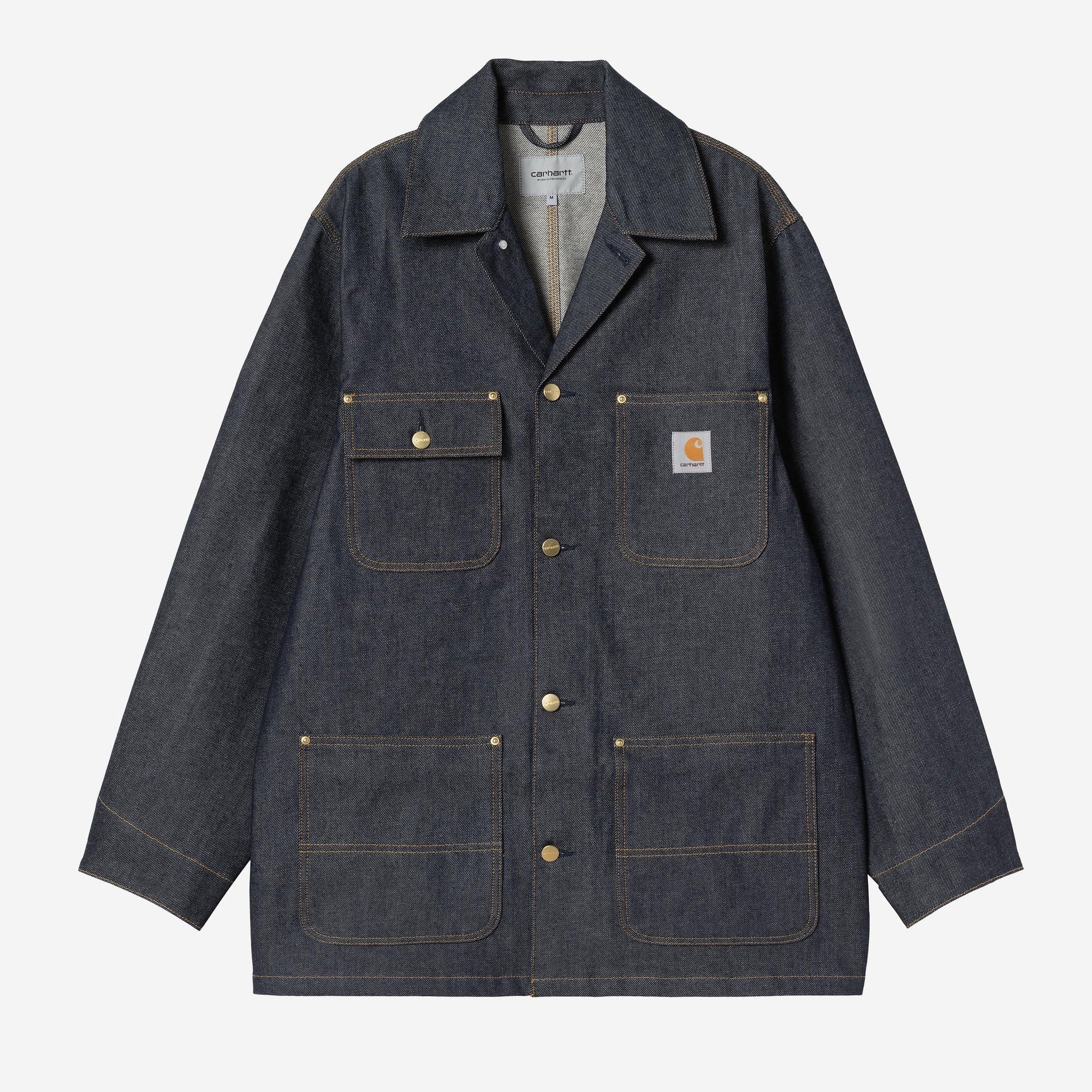 Carhartt WIP Mens Aden Chore Bradenton Denim Coat Jacket | Blue