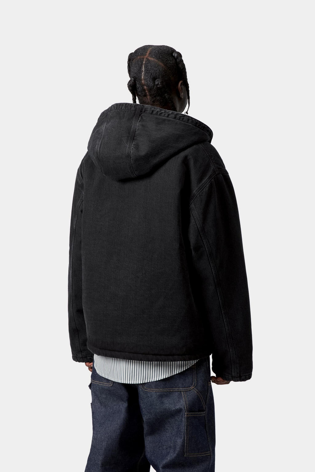 Carhartt WIP Mens Cleveland Jacket | Black Stone Washed