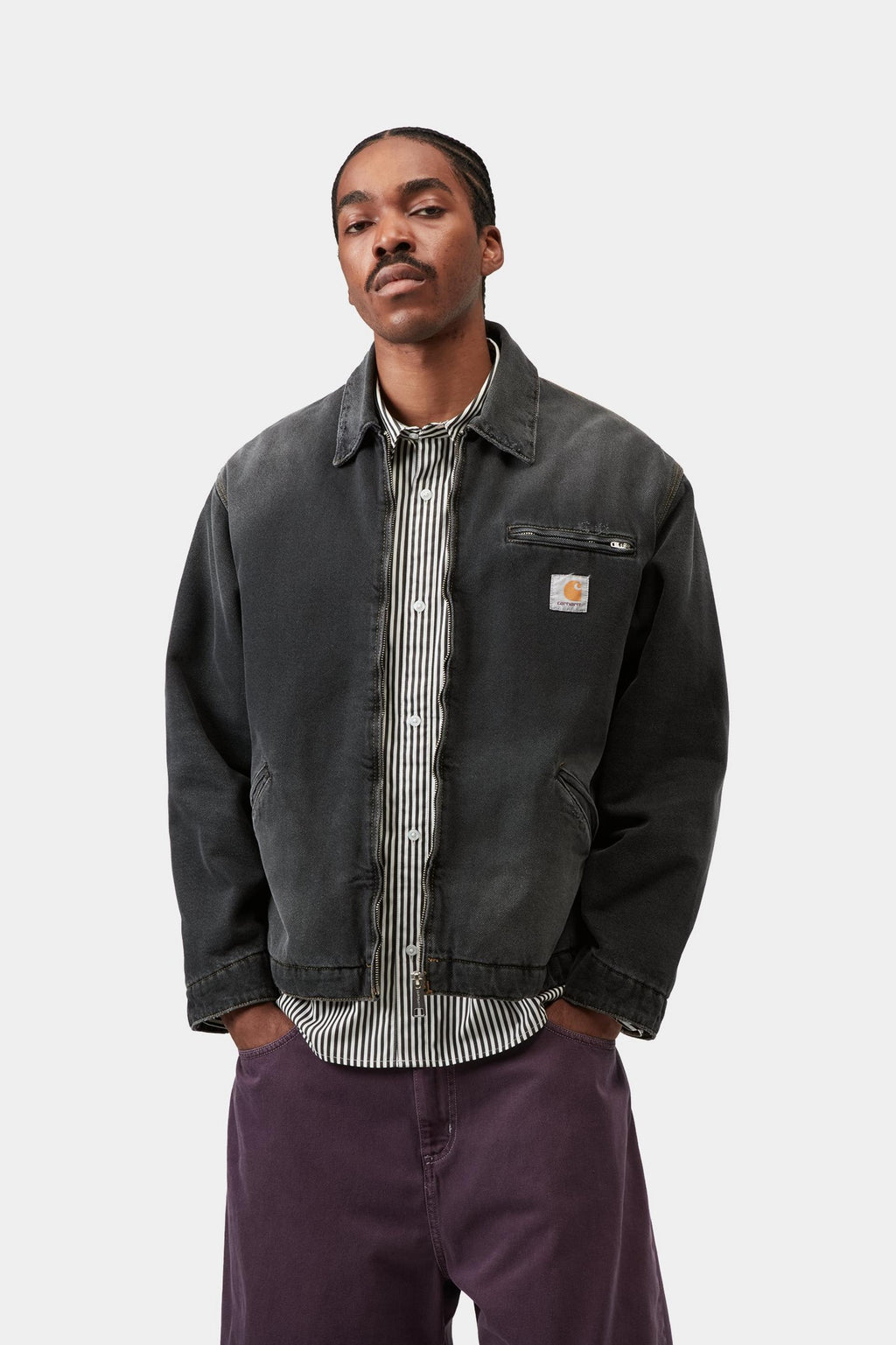 Carhartt WIP Mens OG Detroit Grind Wash Jacket | Black