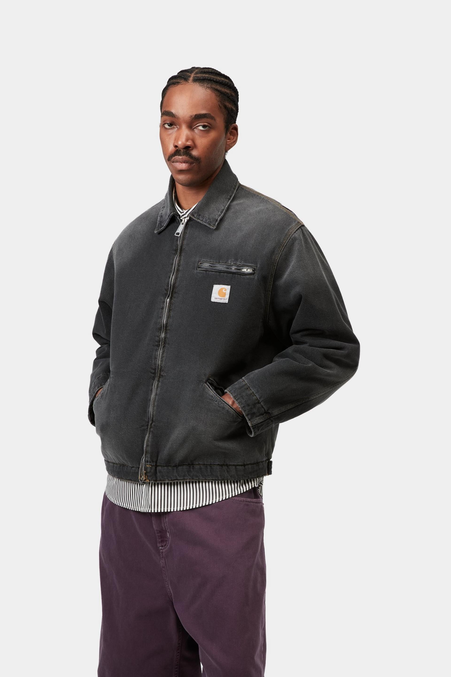 Carhartt WIP Mens OG Detroit Grind Wash Jacket | Black