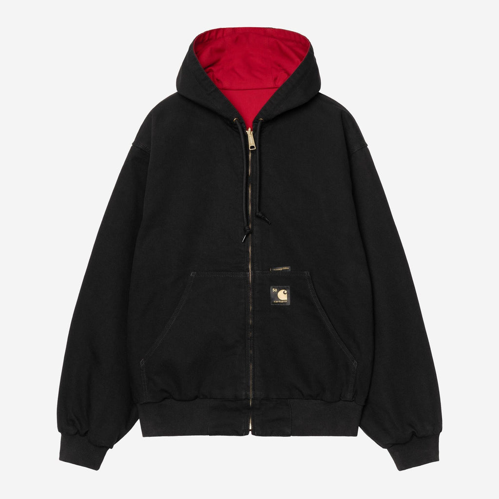 Carhartt WIP Mens OG Active 50th Anniversary Edition Canvas Jacket | Black / USA Red