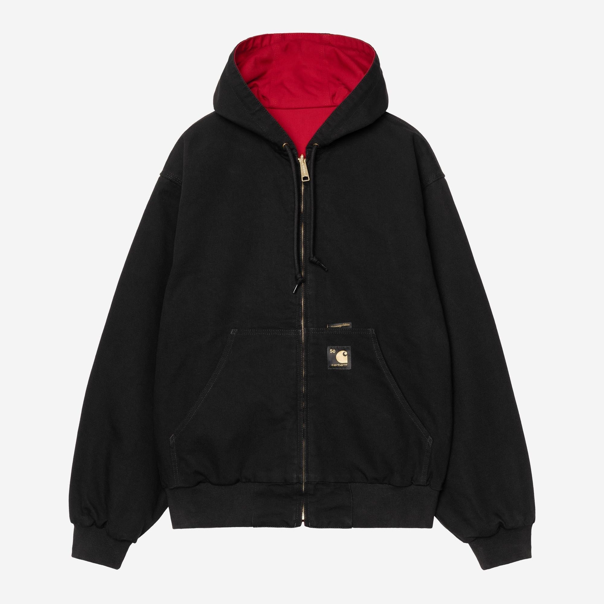 Carhartt WIP Mens OG Active 50th Anniversary Edition Canvas Jacket | Black / USA Red