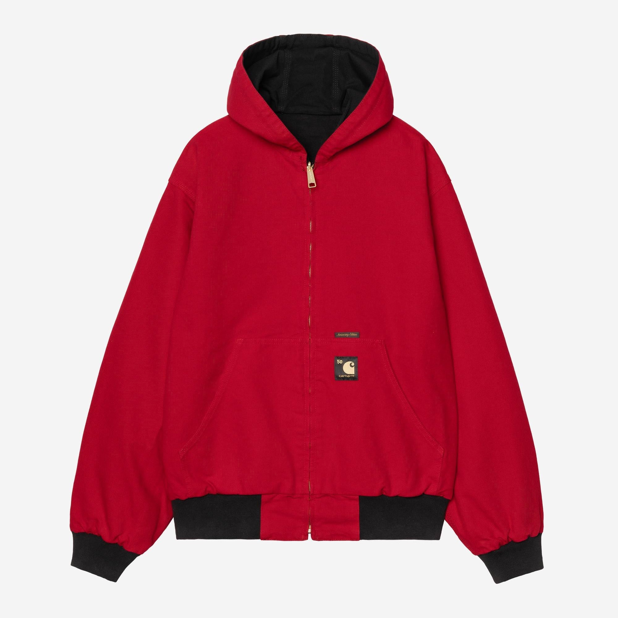 Carhartt WIP Mens OG Active 50th Anniversary Edition Canvas Jacket | Black / USA Red