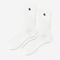 Carhartt WIP Mens Madison Socks | 2 Pack | White