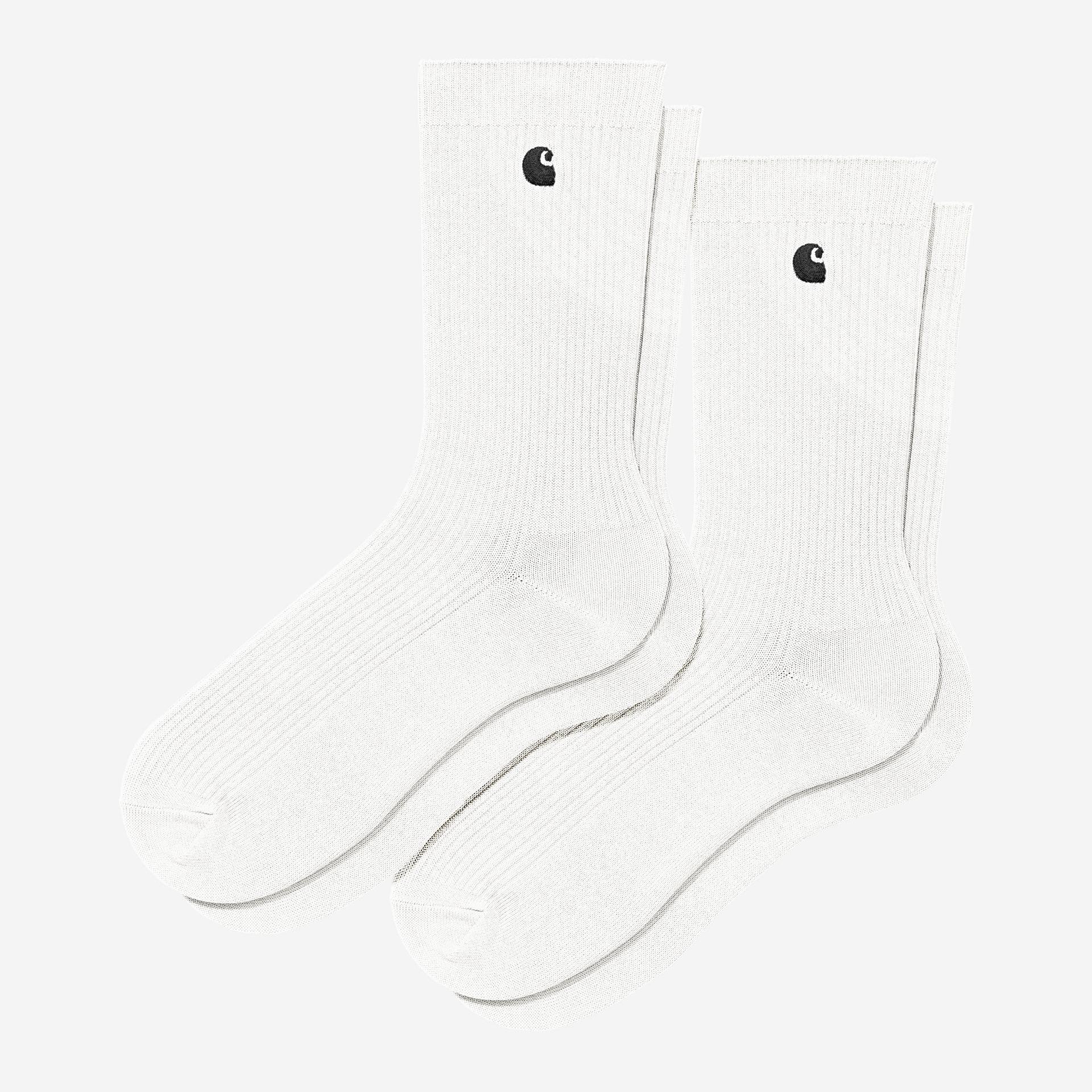 Carhartt WIP Mens Madison Socks | 2 Pack | White