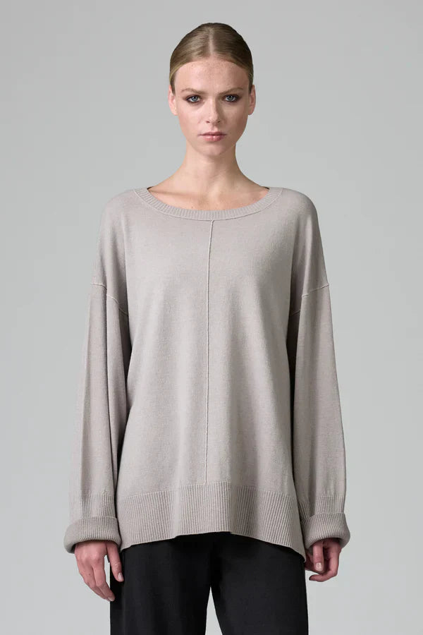 Transit Stretch Oversize Knit with Boat Neckline