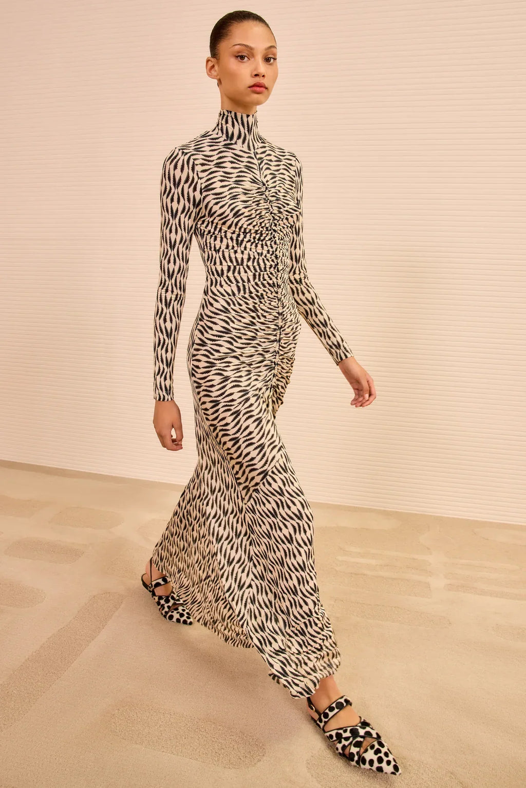 Ulla Johnson Ida Ruched Turtleneck Dress