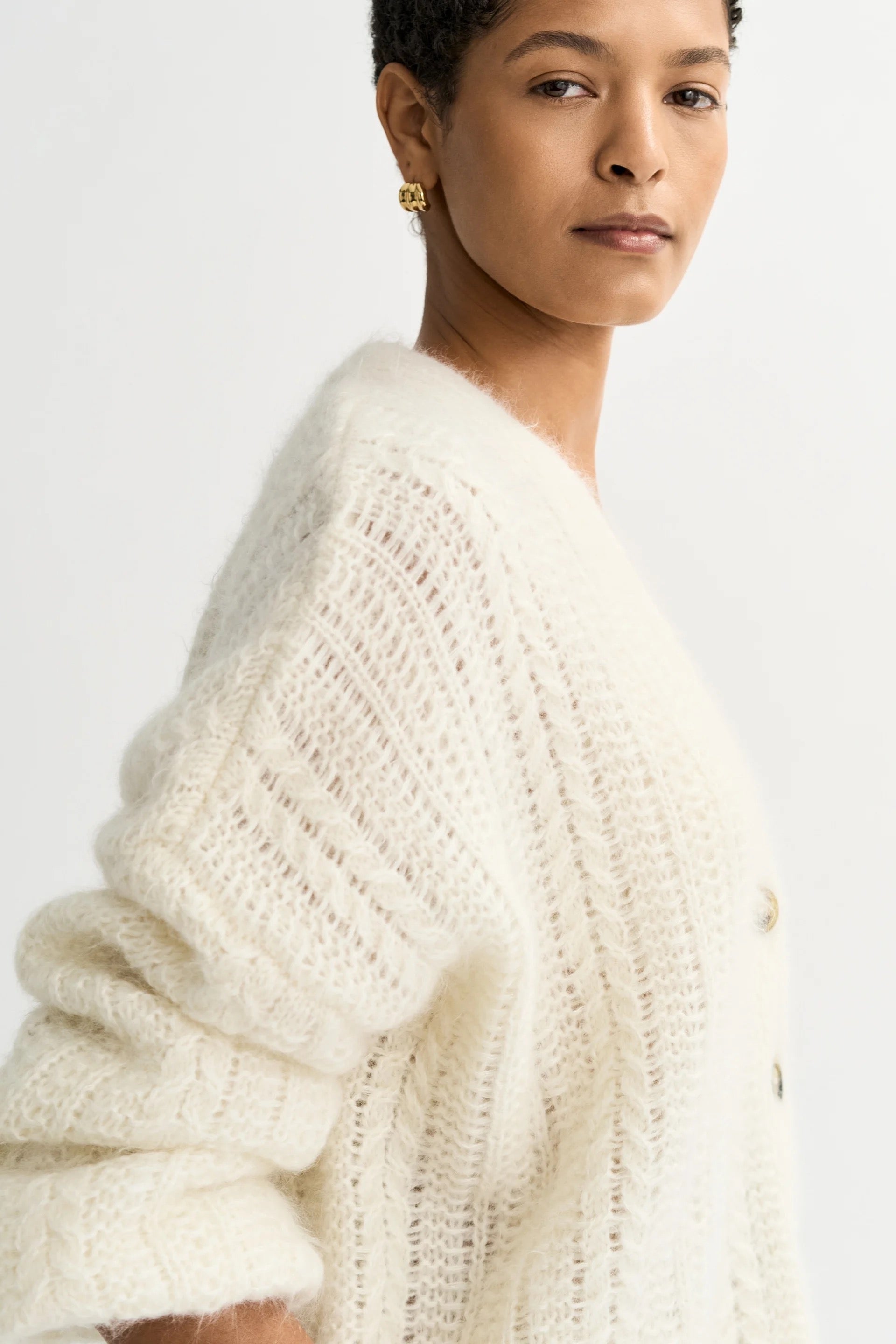 Soft Goat Silk Knit Cardigan