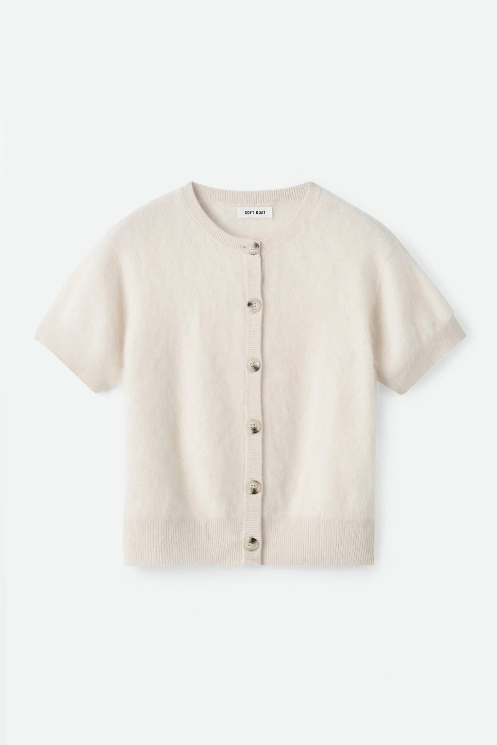 Soft Goat Brushed Short Sleeve Cardigan
