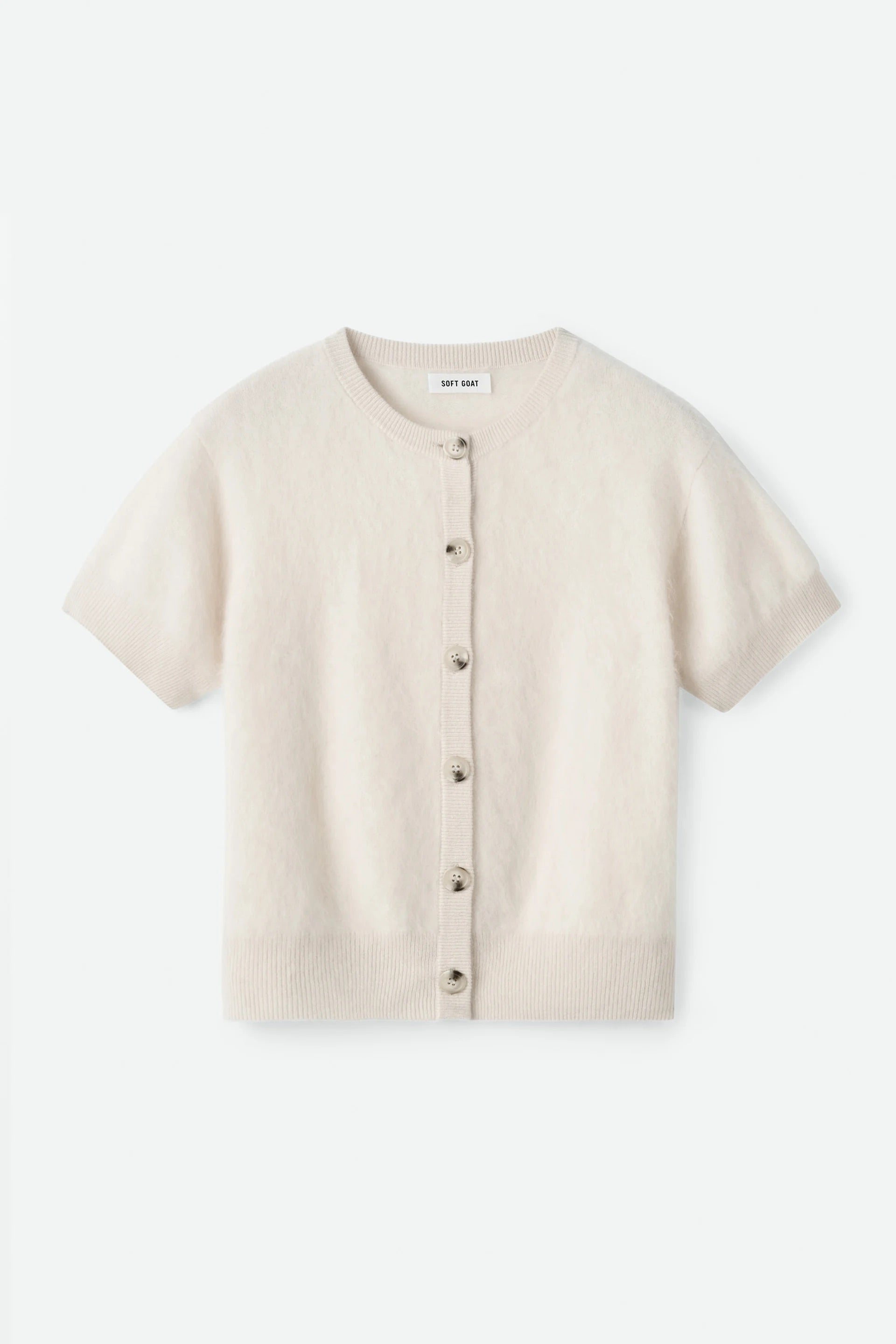 Soft Goat Brushed Short Sleeve Cardigan