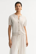 Soft Goat Brushed Short Sleeve Cardigan