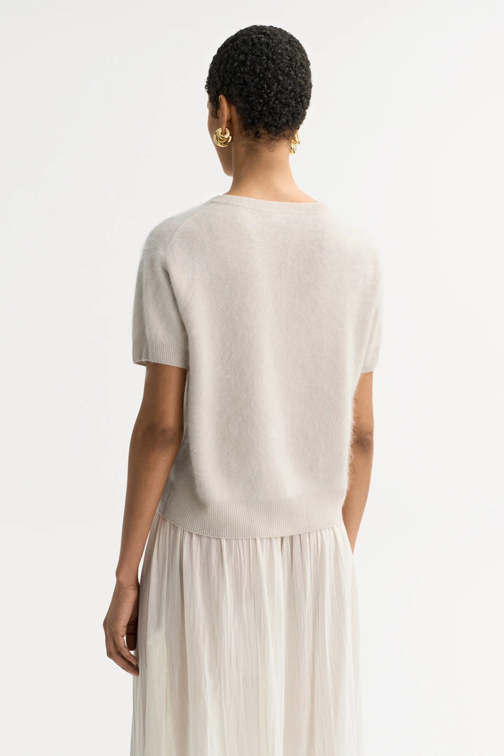 Soft Goat Brushed Short Sleeve Cardigan