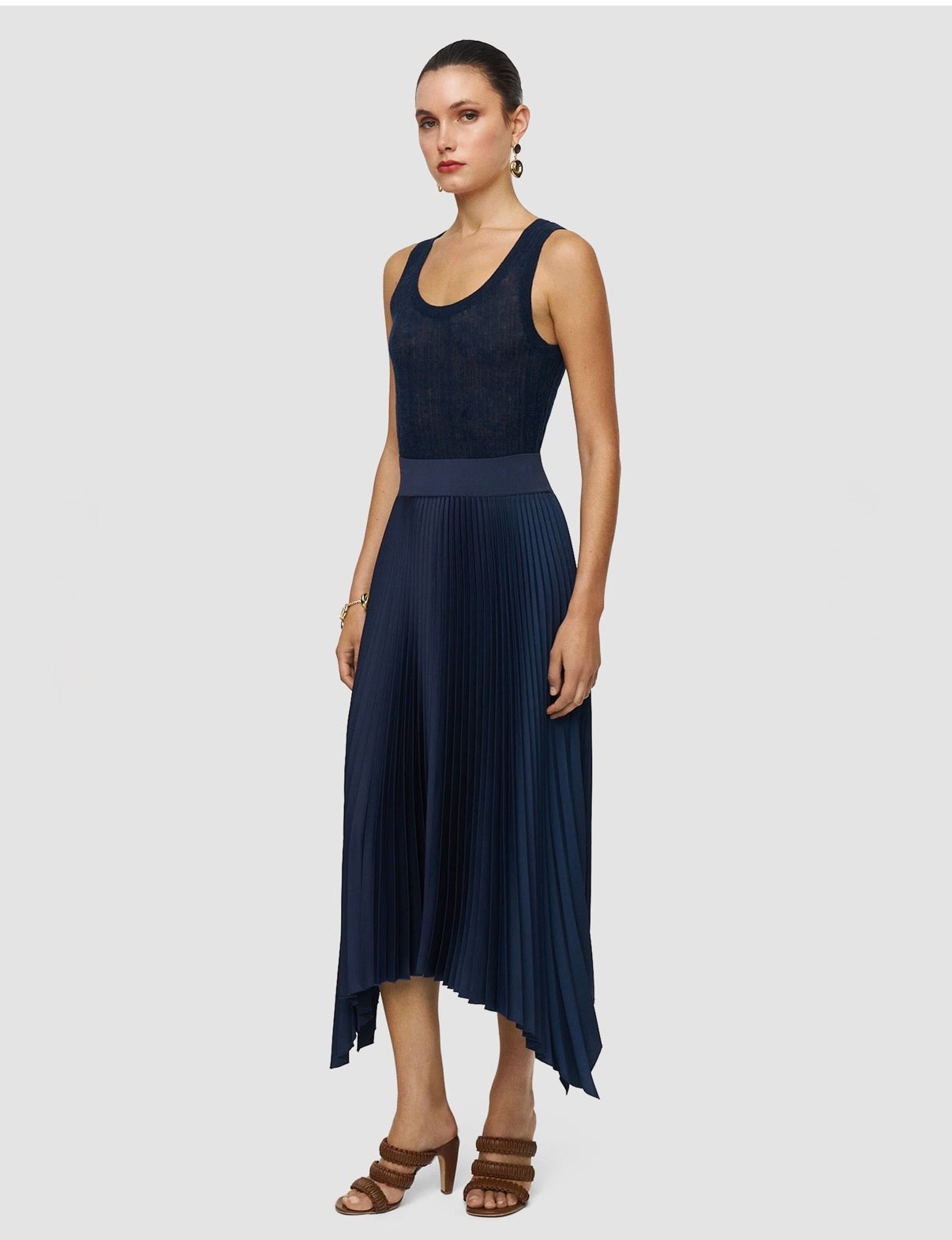 Joseph Ade Knit Weave Plissé Skirt