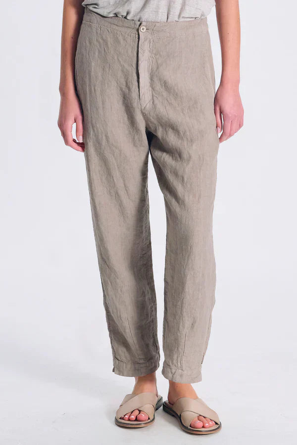 Transit Comfort fit Linen Trouser with Elastic Waist Back