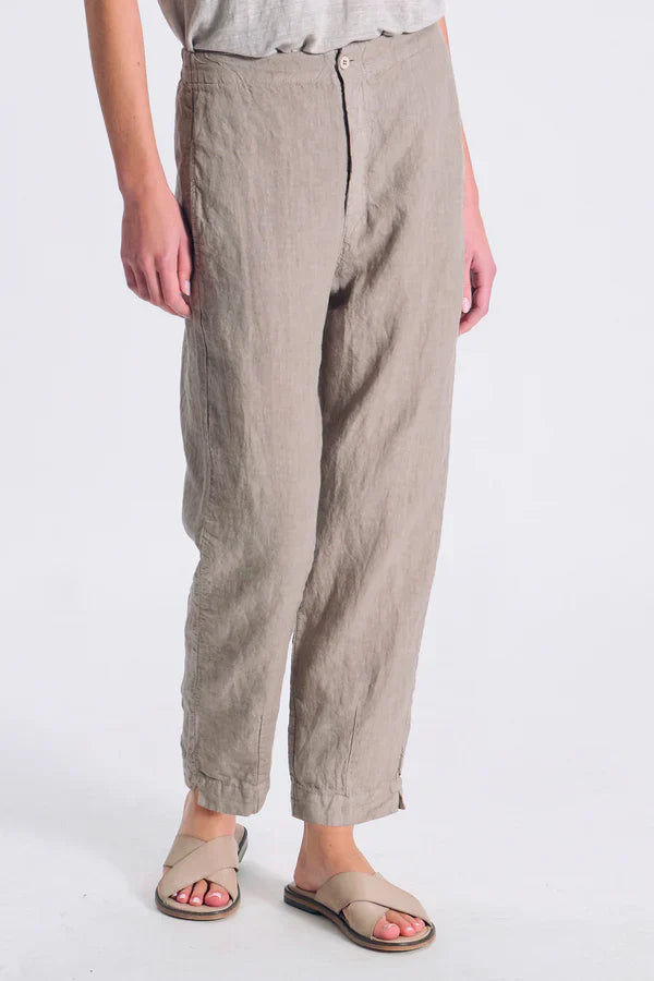 Transit Comfort fit Linen Trouser with Elastic Waist Back