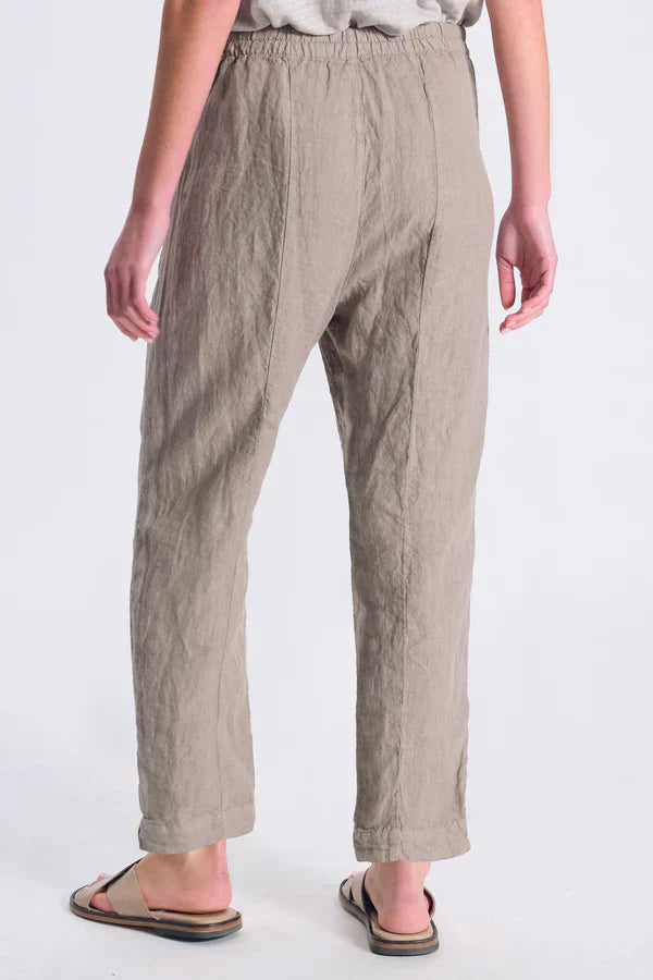 Transit Comfort fit Linen Trouser with Elastic Waist Back