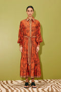 ALEMAIS MONKEY DANCE SILK SHIRTDRESS