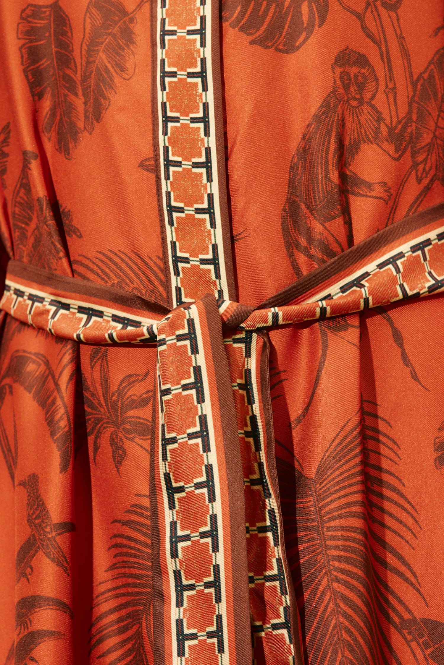 ALEMAIS MONKEY DANCE SILK SHIRTDRESS