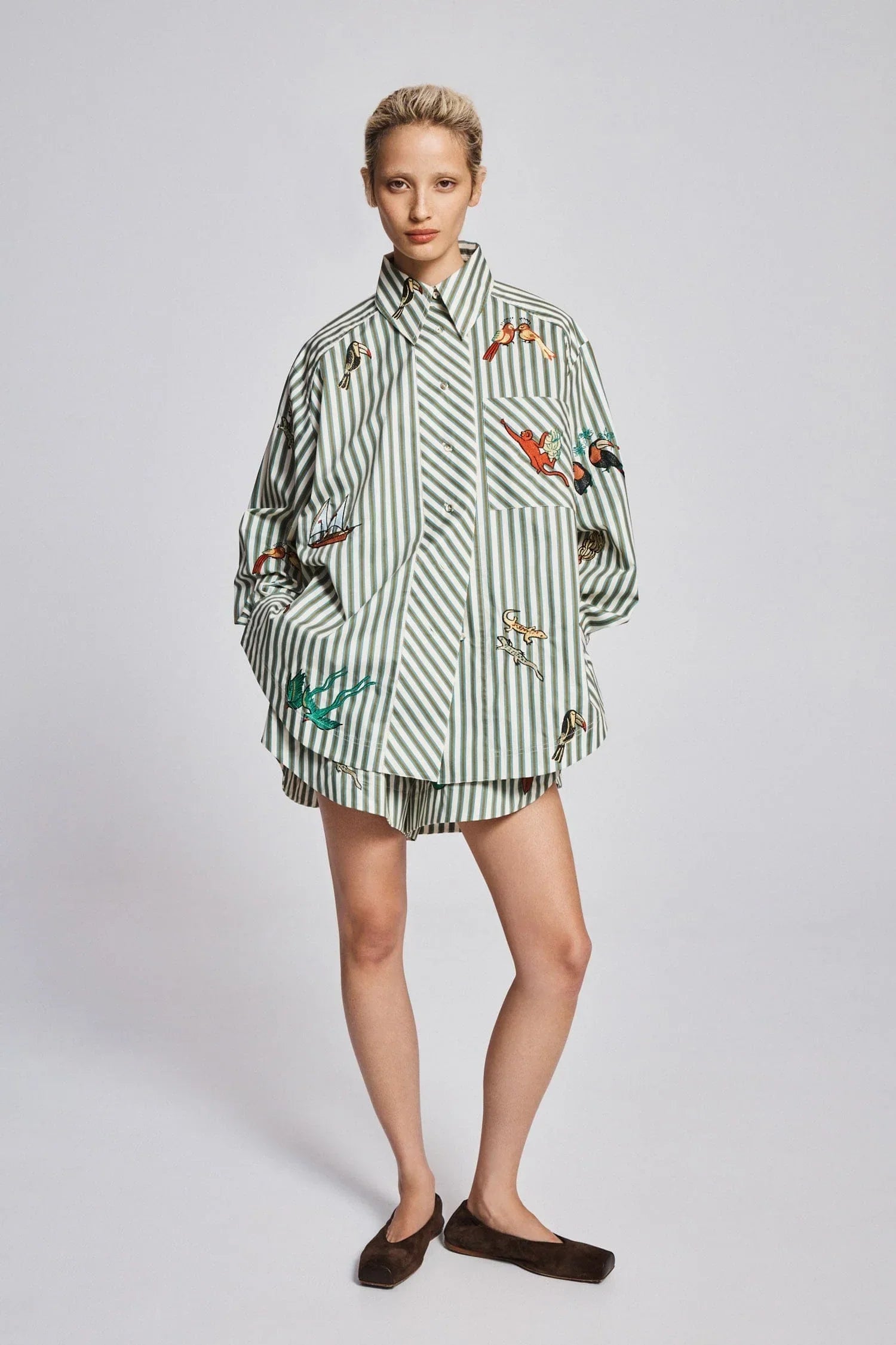 ALEMAIS BISOU EMBROIDERED LONG SLEEVE SHIRT