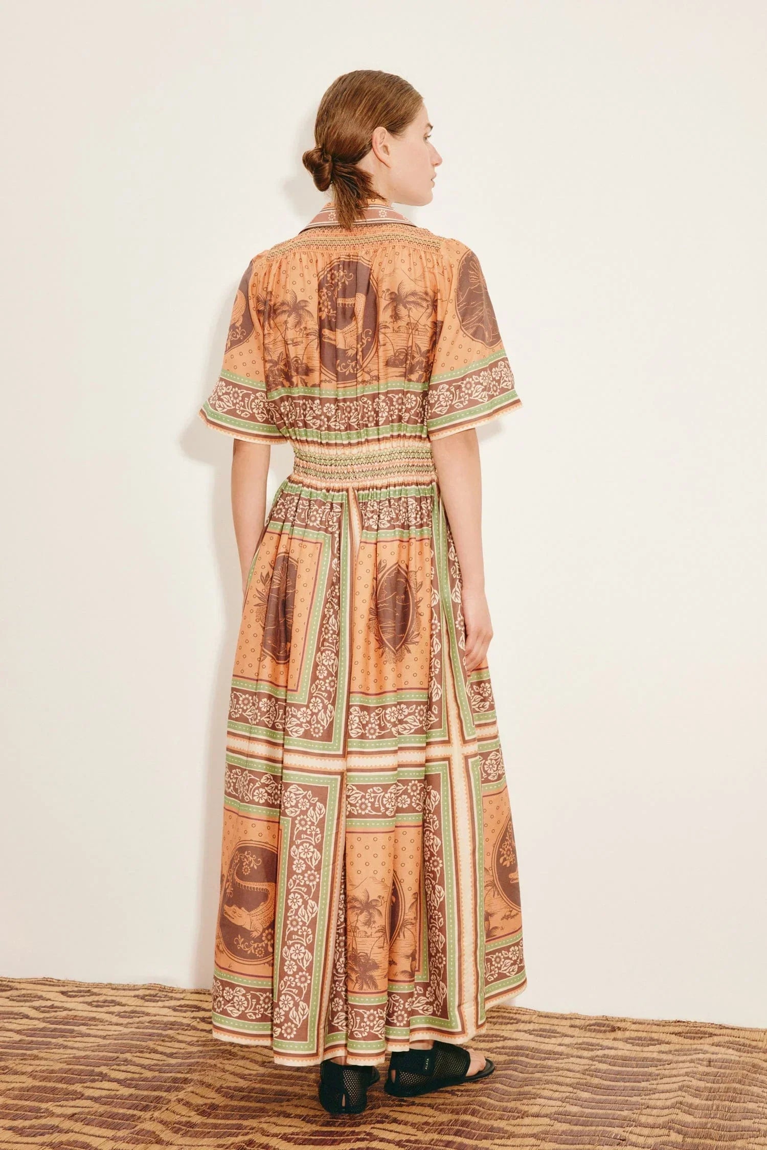 ALEMAIS ALBERTA SMOCKED SHIRTDRESS