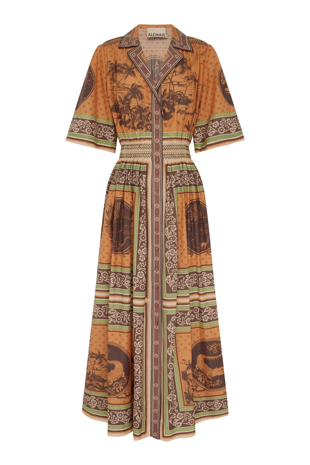ALEMAIS ALBERTA SMOCKED SHIRTDRESS
