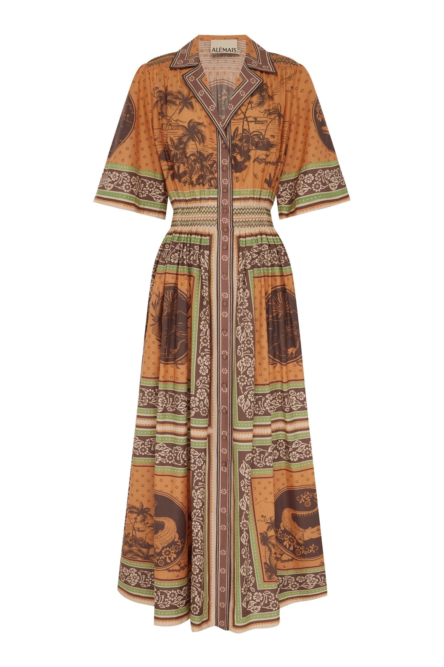 ALEMAIS ALBERTA SMOCKED SHIRTDRESS