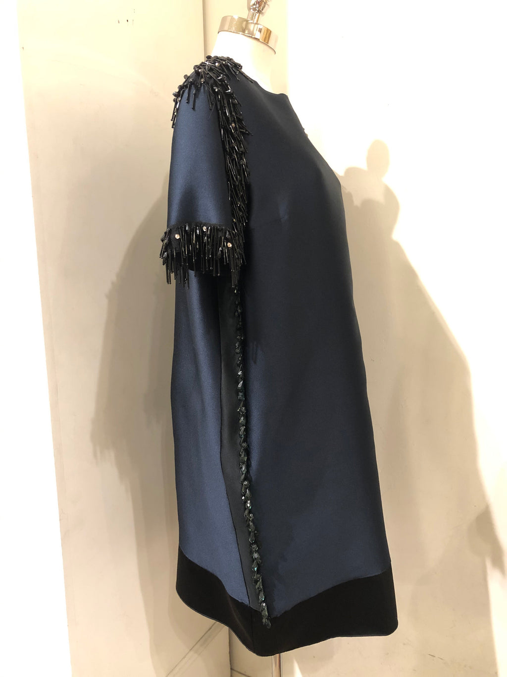 LANVIN Navy Beaded Fringe Dress | 6