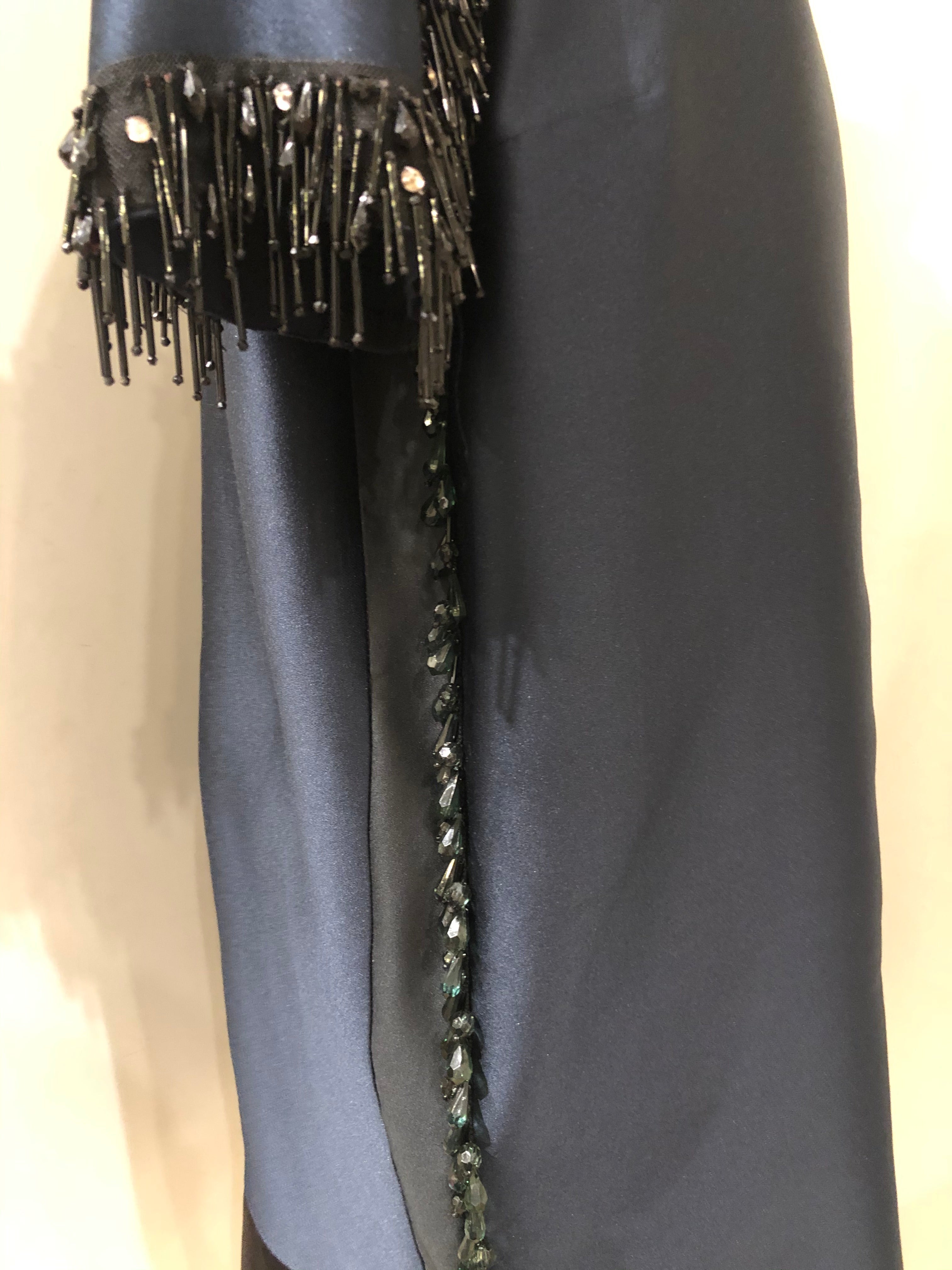 LANVIN Navy Beaded Fringe Dress | 6