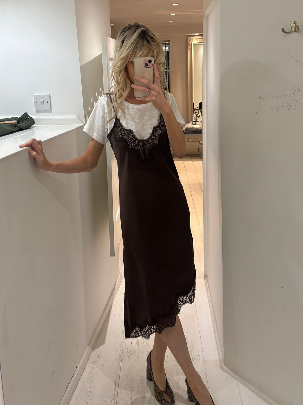 Haute L'Amitié Naomi Lingerie Dress in Mocca
