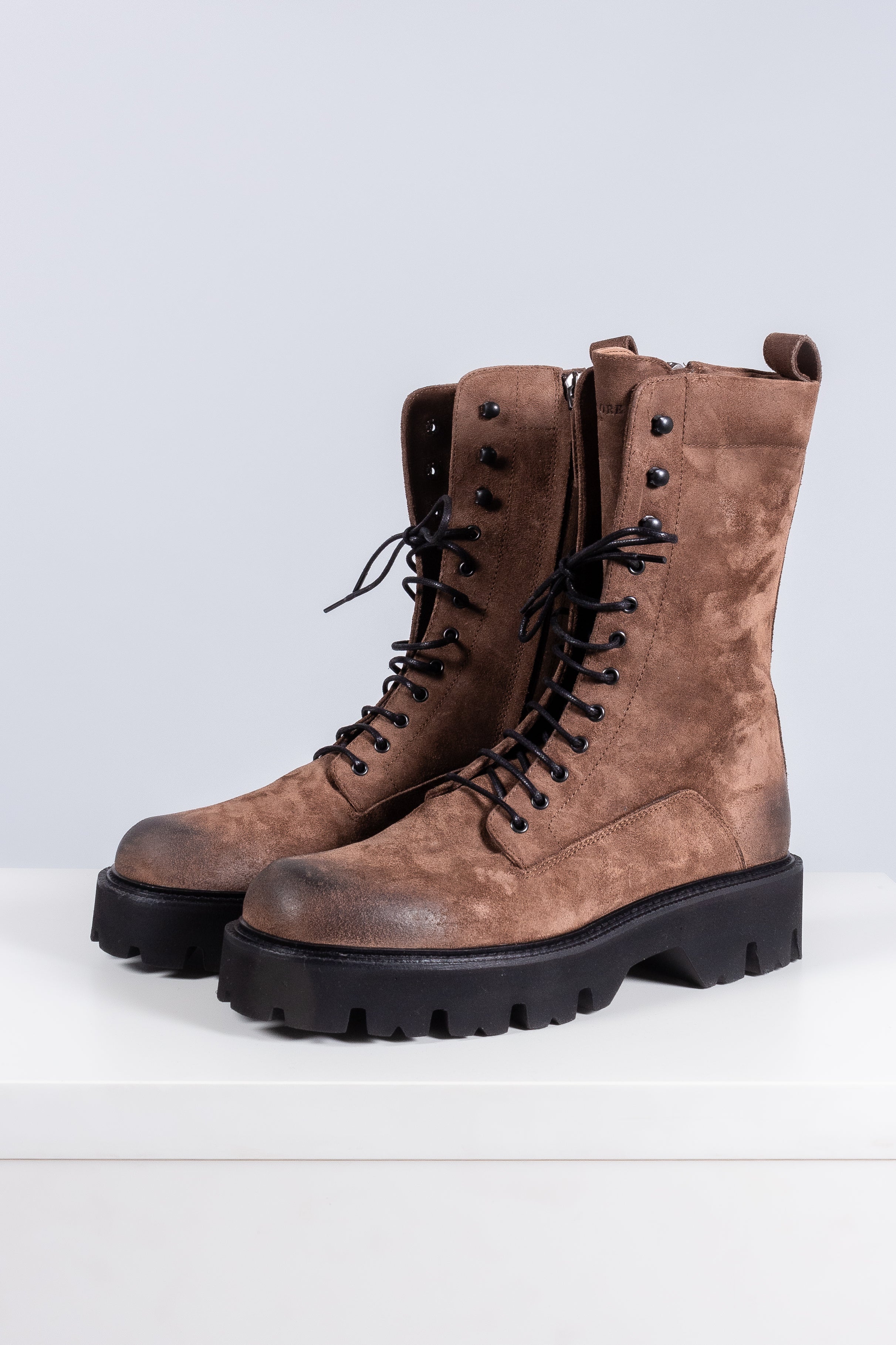 Sartore Wax Chocolate Combat Boot