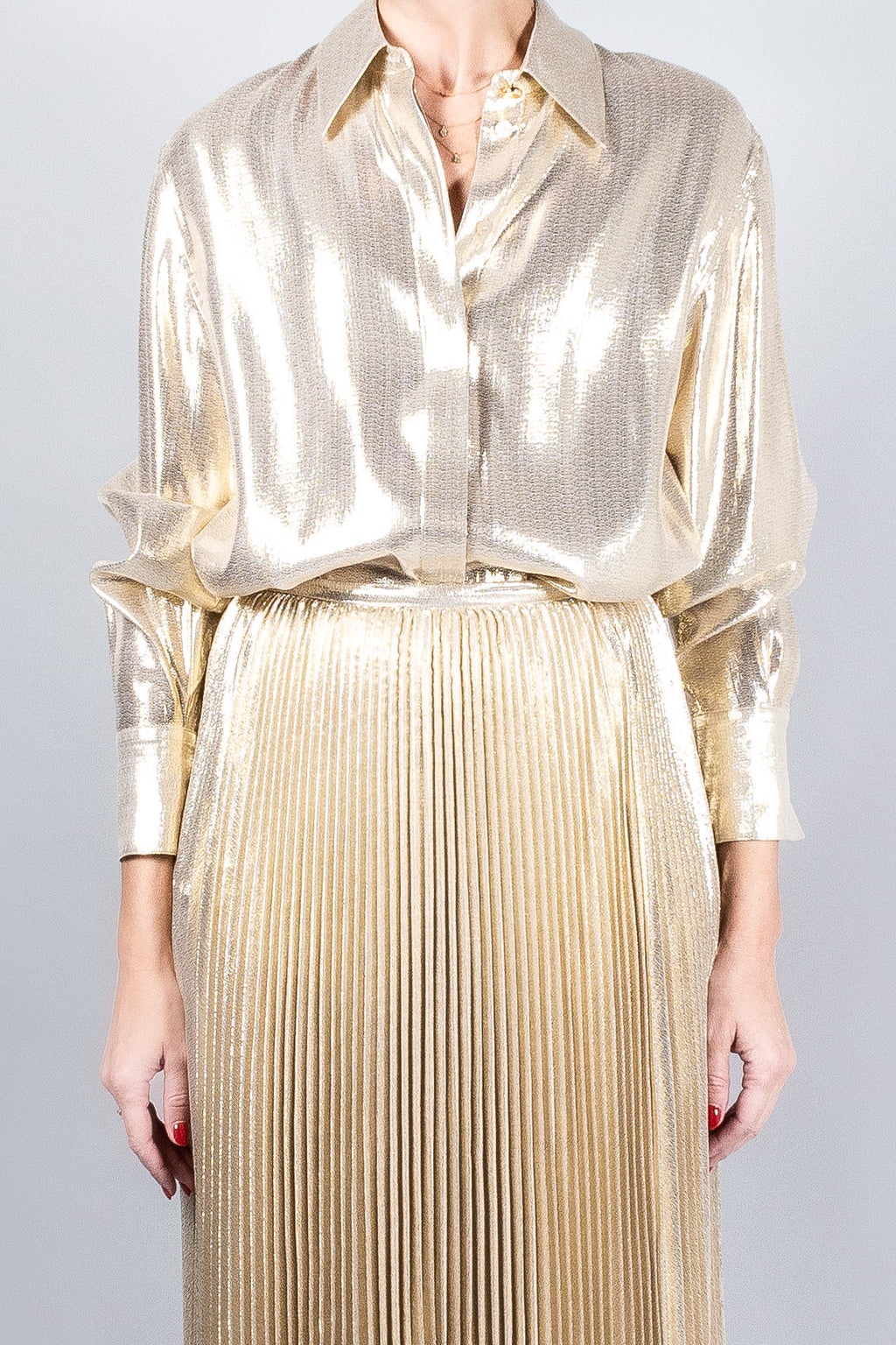 Joseph Capri Lamé Blouse