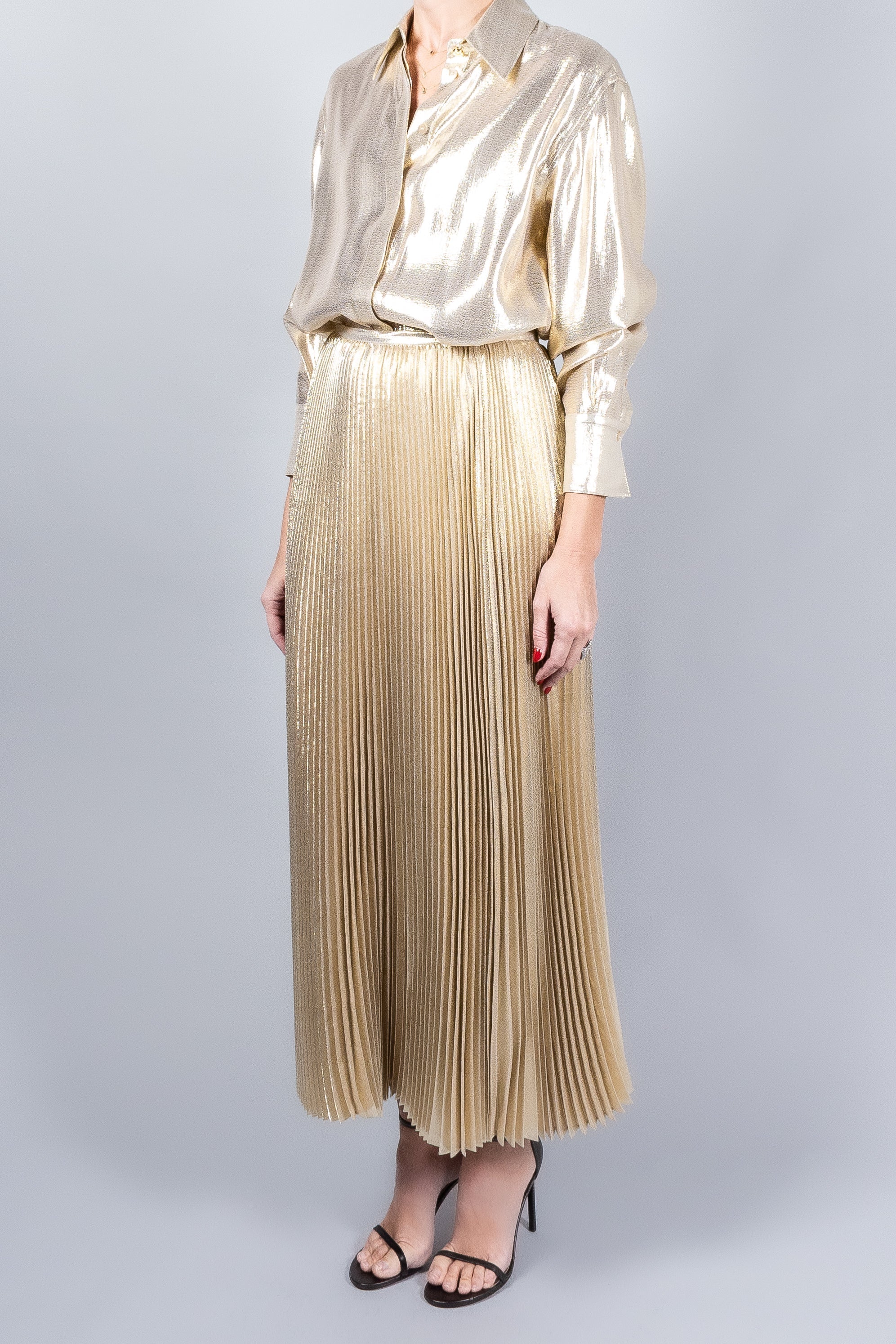 Joseph Capri Lamé Blouse