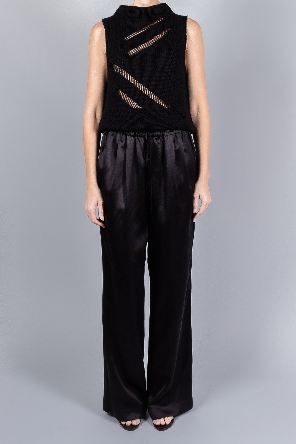 Gauchere Silk Satin Dress Pants