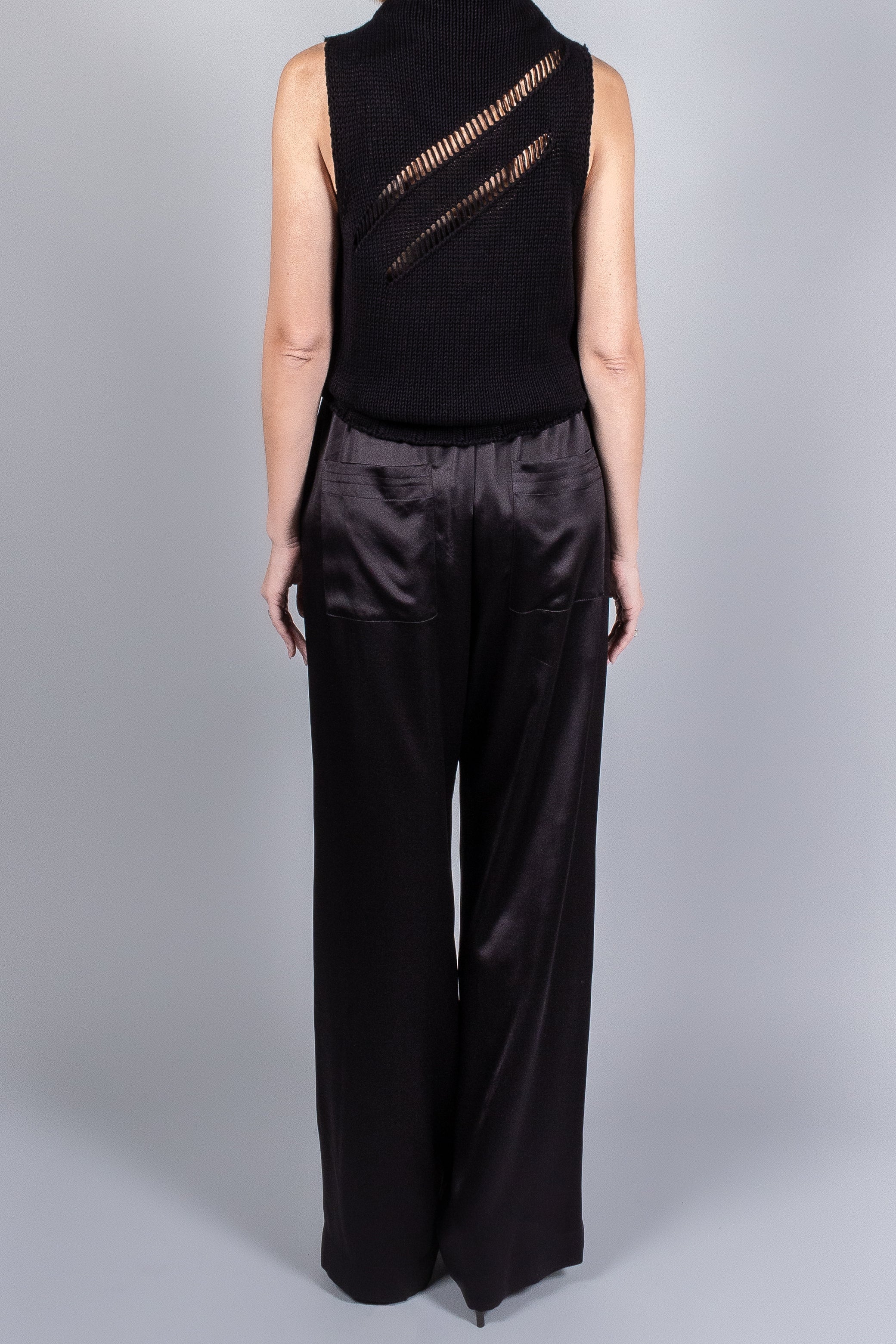 Gauchere Silk Satin Dress Pants