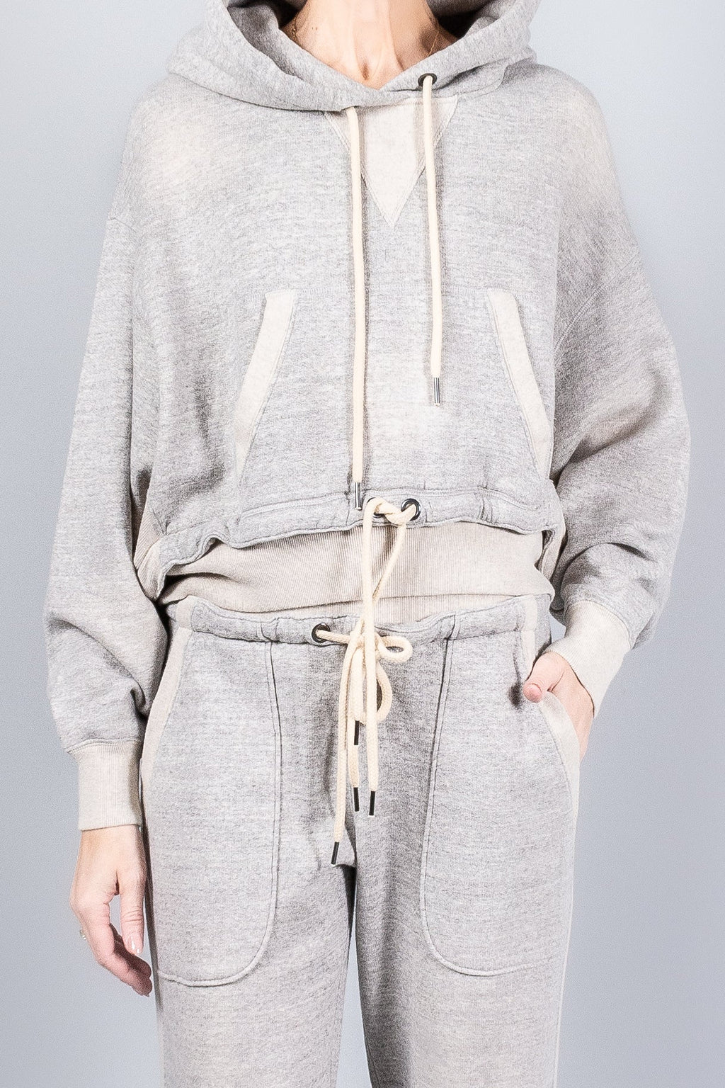 R13 Cinched Hem Popover Hoodie