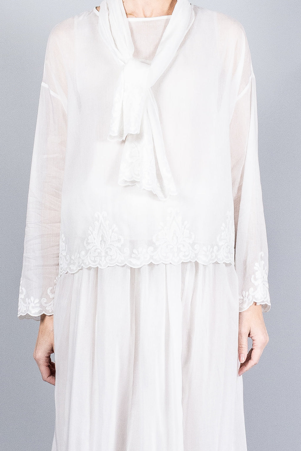 Forte Forte Embroidered Blouse With Scarf